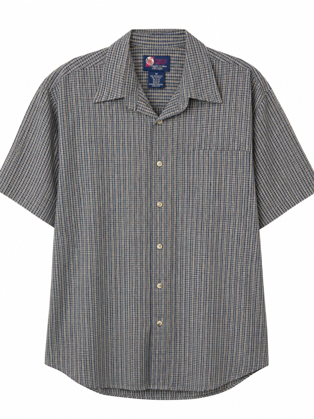 Trading Company Vintage Plaid Button Up Shirt Mens Medium Cotton Blend Casual